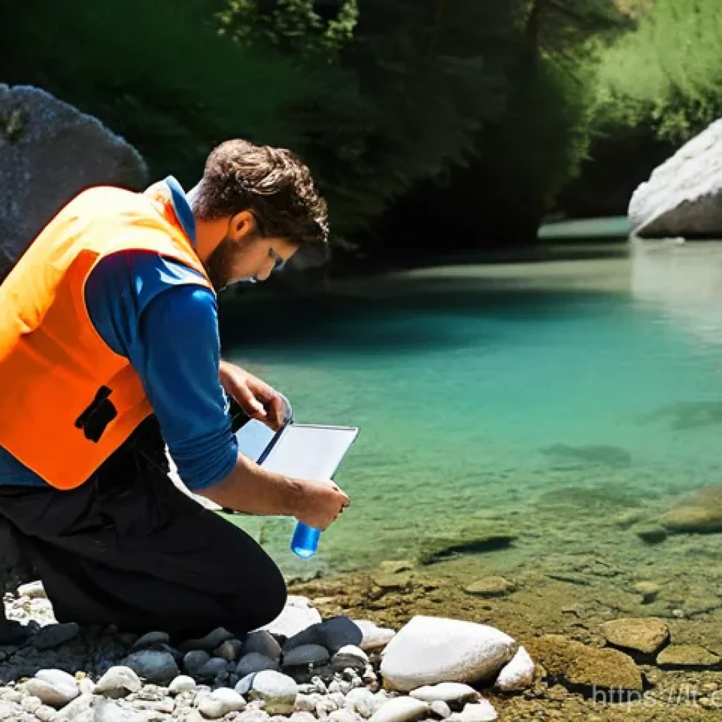 환경보전기술자 실무 교육 기관 - **Prompt:** "A dedicated young Italian environmental technician, in their late 20s, with a focused e...