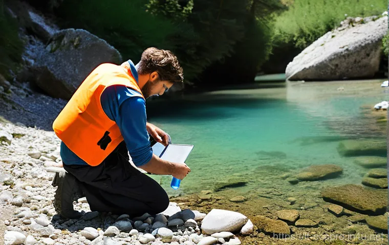 환경보전기술자 실무 교육 기관 - **Prompt:** "A dedicated young Italian environmental technician, in their late 20s, with a focused e...