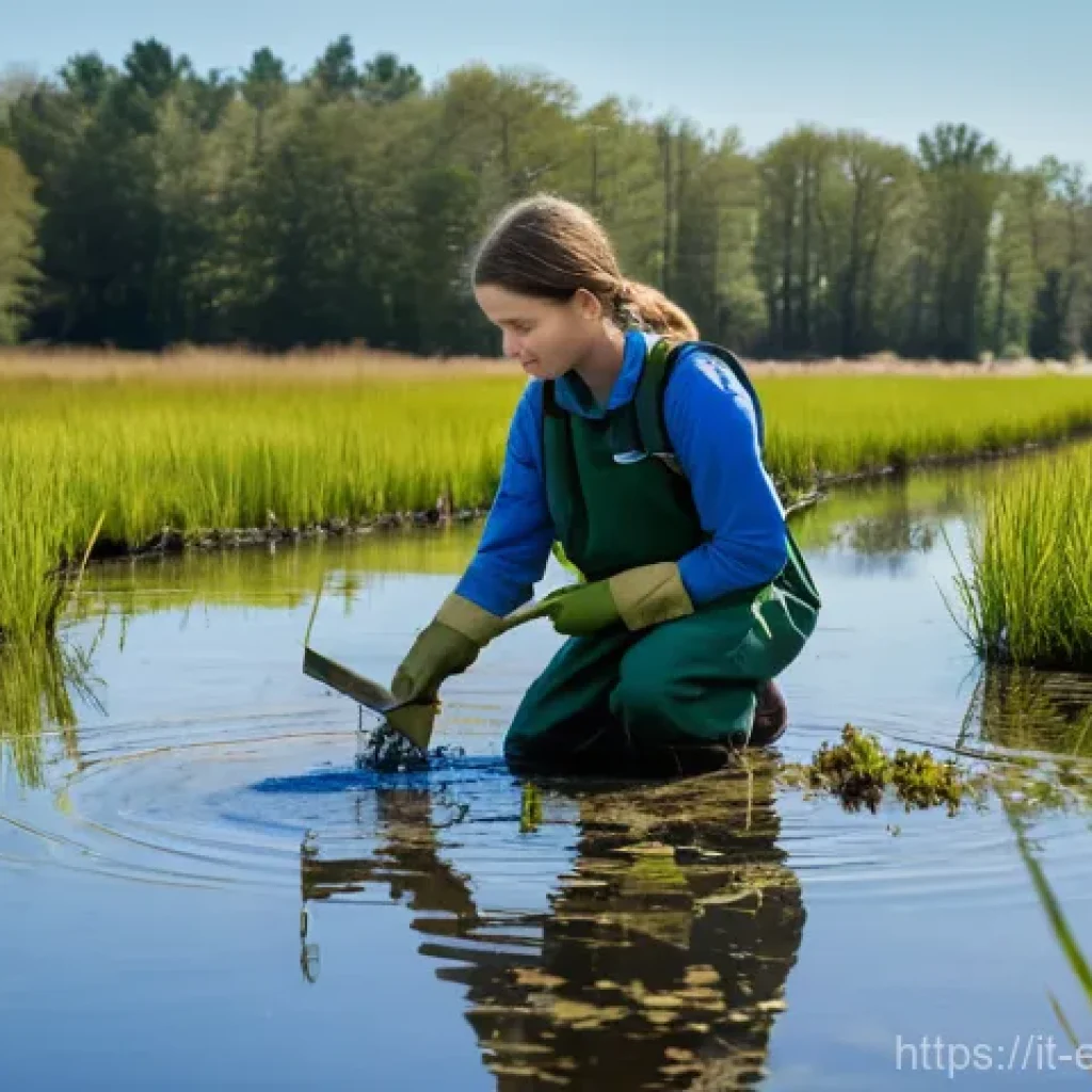 환경보전기술자 실무 경험의 중요성 - **Prompt:** A group of diverse environmental conservationists, including young adults, are actively ...