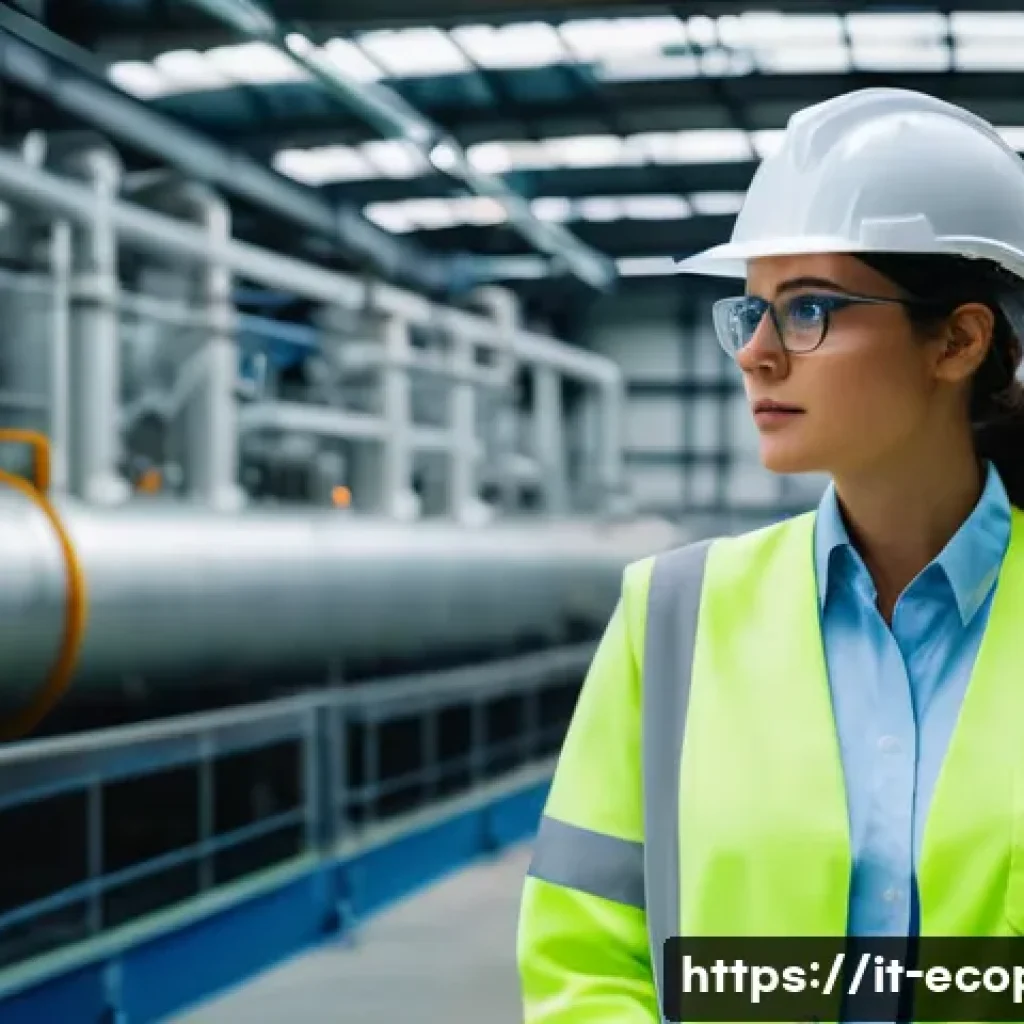 환경보전기술자 자격증 시험 전략 - **Prompt 1: "A professional female environmental engineer, of Italian descent, in her late 20s, with...