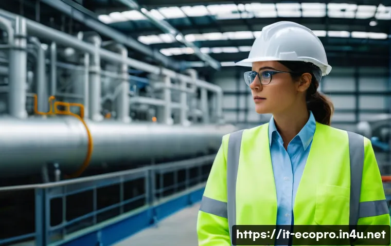 환경보전기술자 자격증 시험 전략 - **Prompt 1: "A professional female environmental engineer, of Italian descent, in her late 20s, with...