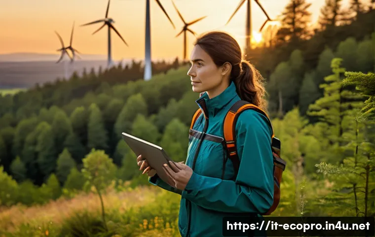 환경보전기술자 자격증 공부 자료 - **Prompt:** A highly capable female environmental technician, in her mid-30s, stands confidently at ...